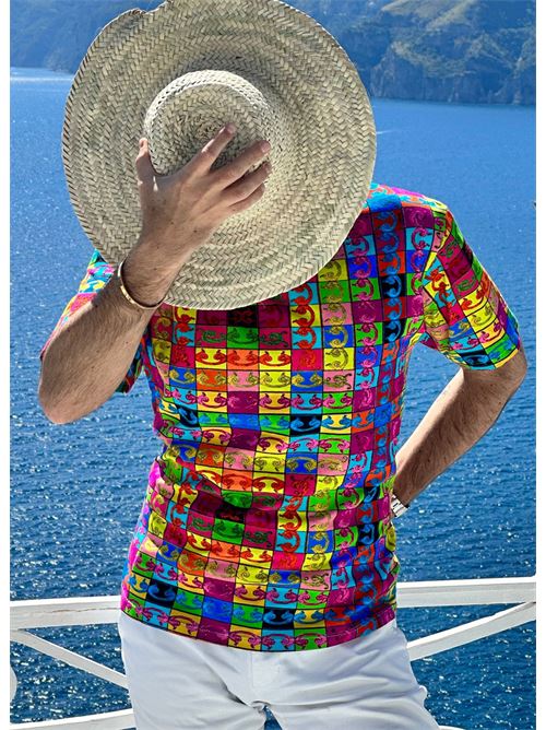 t-shirt in cotone con stampa maioliche La Dolce Vista x Mané Capri | TSHIRTALLOVERMULTICRAZY